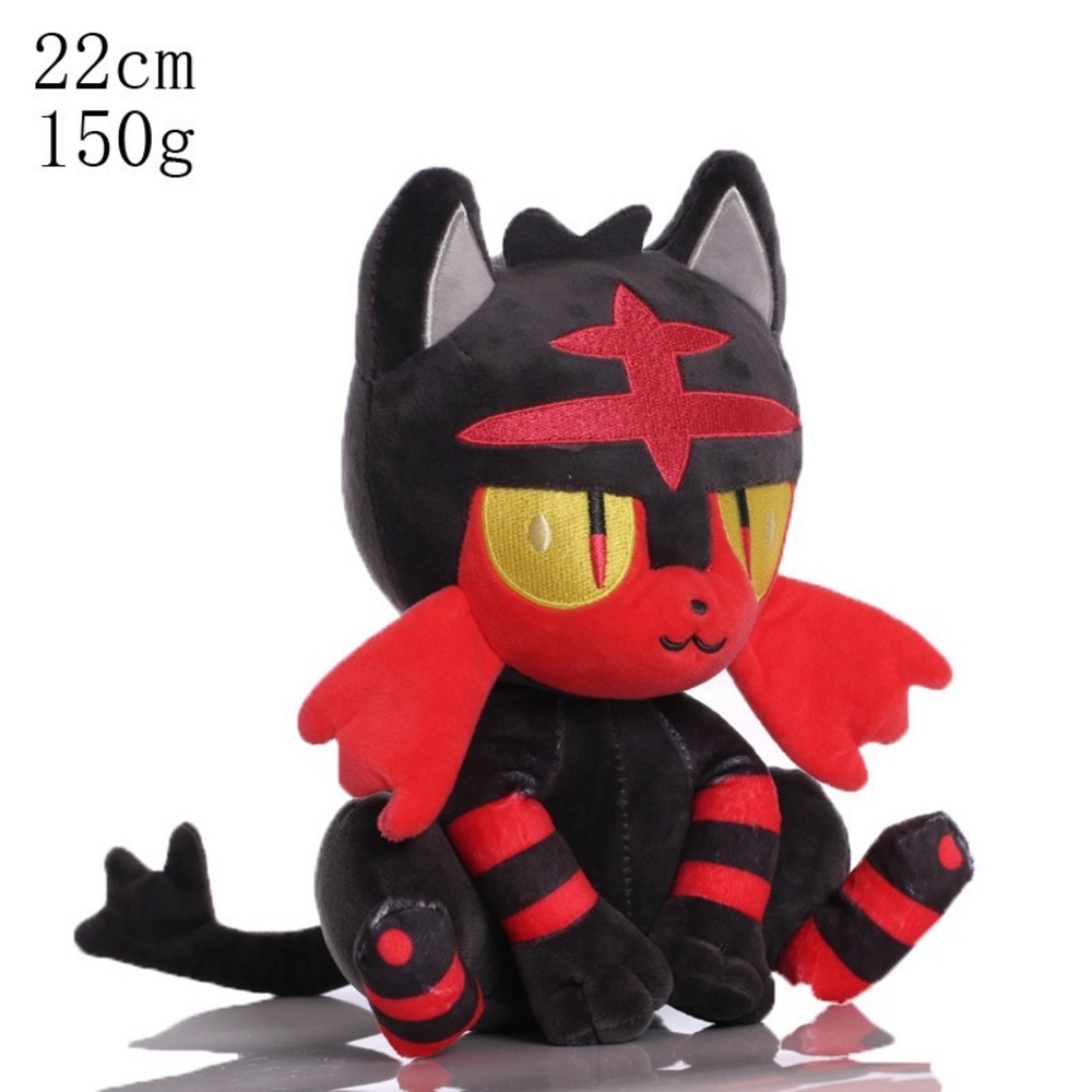 Black and Red Stuffed Cat Toy
